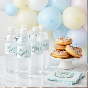 Sweet One Doughnut Birthday Water Bottle Label