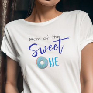 Sweet One Doughnut Blue 1st Birthday Party Mom T-Shirt