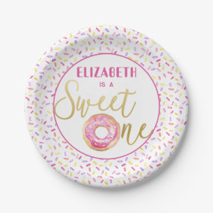 Sweet One Doughnut Theme Birthday Party  Paper Plate