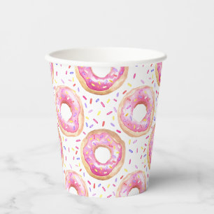 Sweet One Doughnut Themed Birthday Party Paper Cups