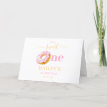 Sweet One Doughnuts Birthday Invitation, Pink Doug