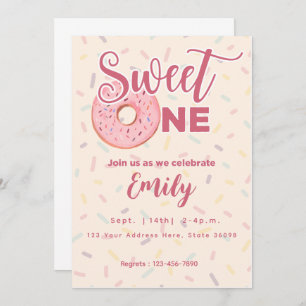Sweet One First Anniversaire Invitation