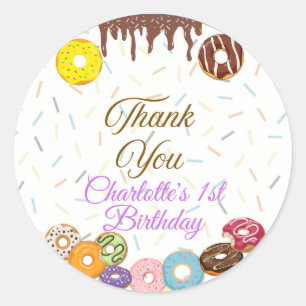 Sweet One First Birthday Favoriser autocollant