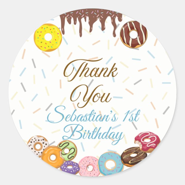 Sweet One First Birthday Favour sticker (Front)