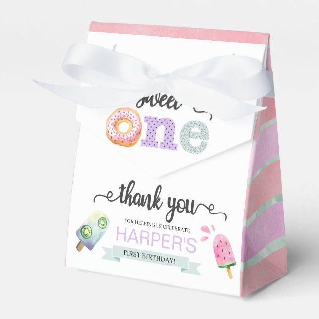Sweet One First Birthday Party Favour Box (Front Side)