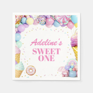 Sweet One First Birthday Pattern Napkins