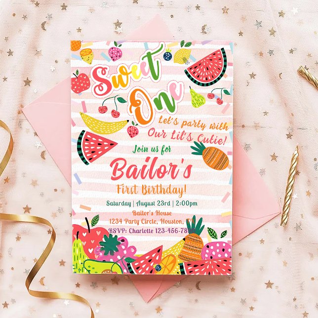 Sweet One | Fruit Party Birthday Invitation (Creator Uploaded)