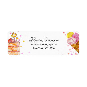 Sweet One Girl 1st Birthday Return Address Label
