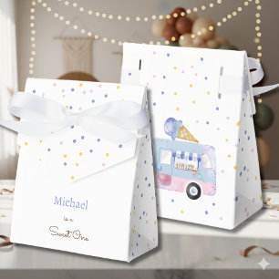 Sweet One ice cream truck first birthday Favor Box