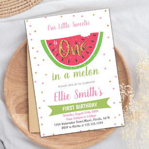 Sweet One in a Melon 6-Month Party Card