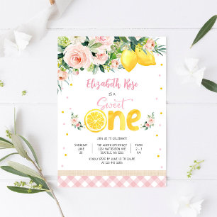 Sweet One Lemon Birthday Invitation