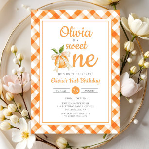 Sweet One Orange Citrus 1st Birthday Invitation