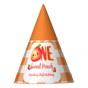 Sweet One Peach Birthday Party Hat