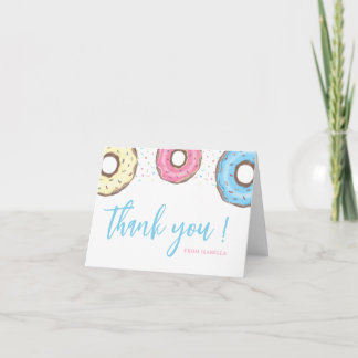 Sweet One Sprinkles Doughnut 1st Birthday Party  Thank You Card