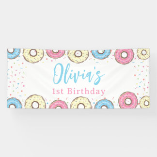 Sweet One Sprinkles Doughnut 1st Birthday Welcome  Banner