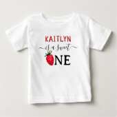 Sweet One Strawberry 1st Birthday Baby T-Shirt (Front)