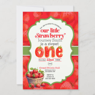 Sweet One Strawberry première invitation anniversa