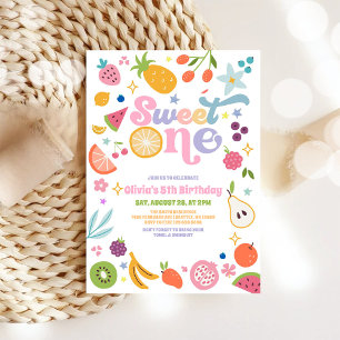 Sweet One Summer Party 1st Birthday Invitation