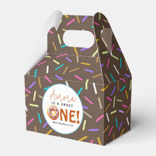 Sweet One watercolor cute doughnuts 1st birthday Favor Box