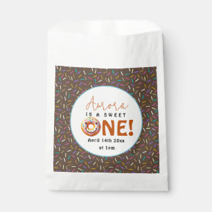 Sweet One watercolor cute doughnuts 1st birthday Favour Bag