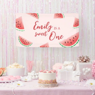 Sweet One Watermelon Bannière d'anniversaire