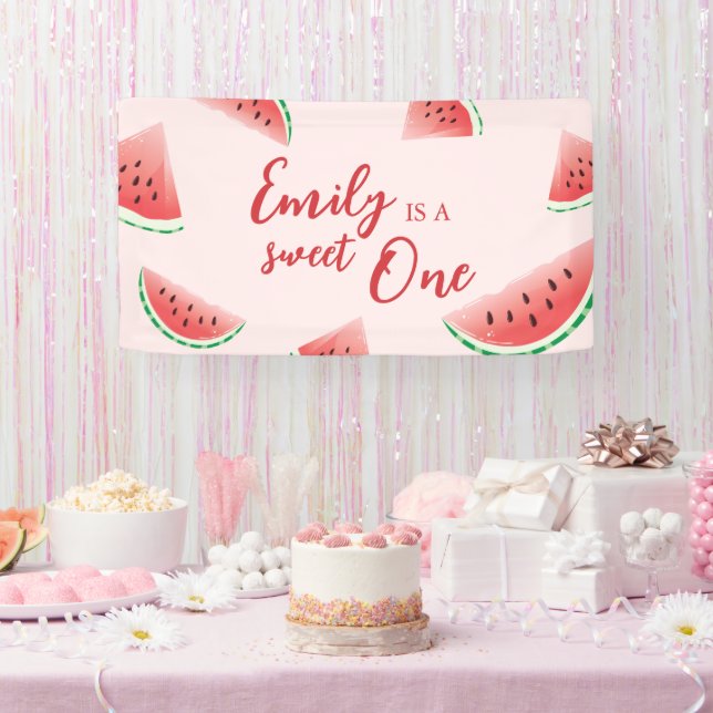 Sweet One Watermelon Bannière d'anniversaire (Fête)