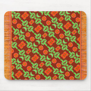 Sweet Orange Flowered Mouse Rug Pad