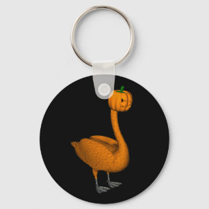 Sweet Orange Halloween Swan Keychain