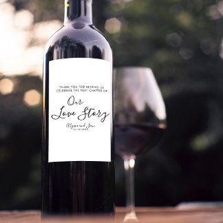 Sweet Our Love Story Wedding FAVOUR Bomboniere Wine Label