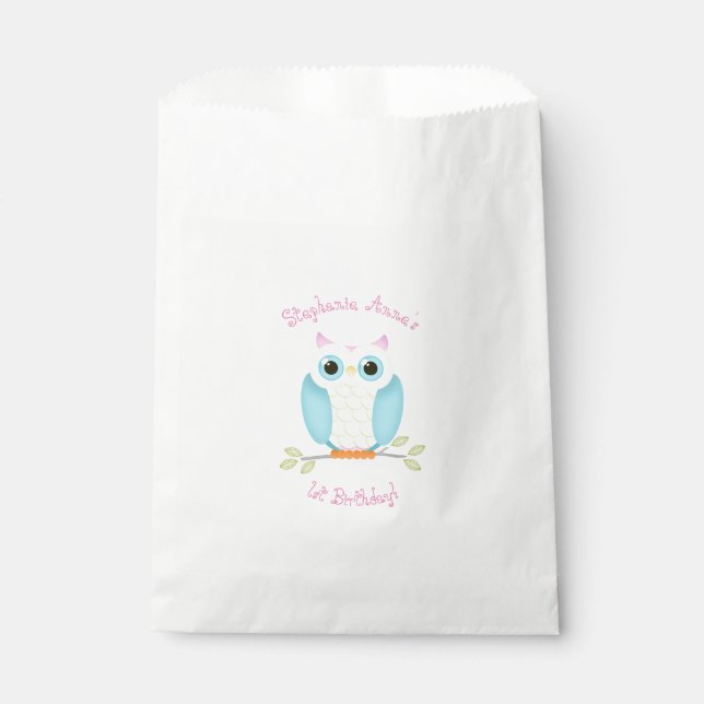 Sweet Owl Birthday Favour Bag (Front)