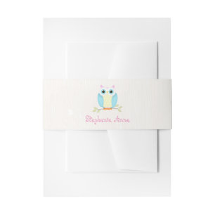 Sweet Owl Birthday Invitation Belly Band