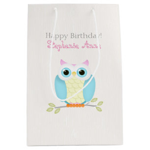 Sweet Owl Birthday Medium Gift Bag