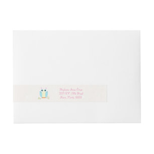 Sweet Owl Birthday Wraparound Address Label