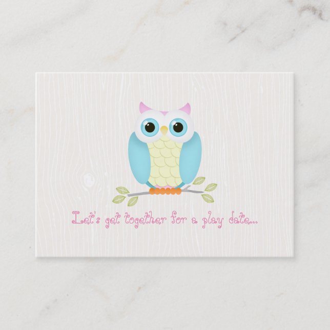 Sweet Owl Jouer des cartes de date (Devant)