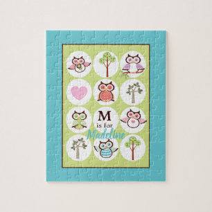 Sweet Owl Sampler Personalized Jigsaw Puzzle
