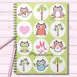 Sweet Owl Sampler Personalized Notebook