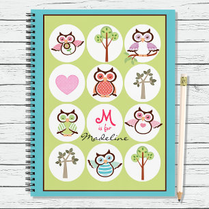 Sweet Owl Sampler Personalized Notebook