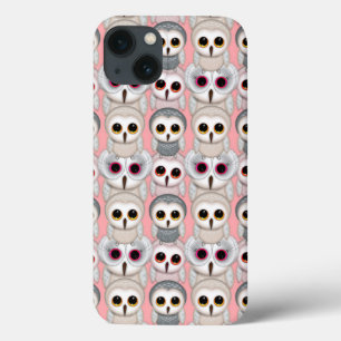 Sweet Owlets Baby Owls on Pale Pink Pattern iPhone 13 Case