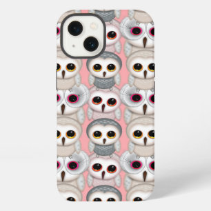Sweet Owlets Baby Owls on Pale Pink Pattern iPhone 13 Case
