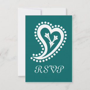 Sweet Paisley Hearts dans la carte Turquoise RSVP