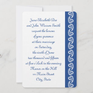 Sweet Paisley Hearts en Faire-part de mariage Bleu