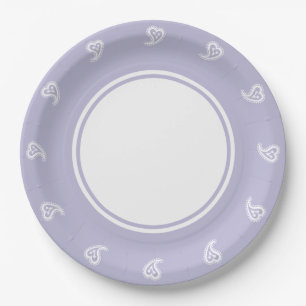 Sweet Paisley Hearts in Lavender Paper Plate