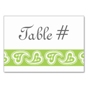 Sweet Paisley Hearts in Peridot Table Card