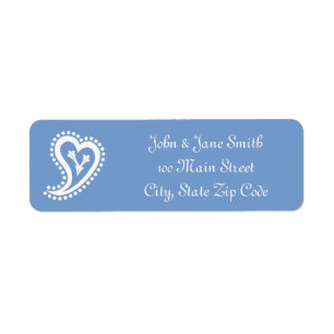 Sweet Paisley Hearts in Periwinkle Address Label