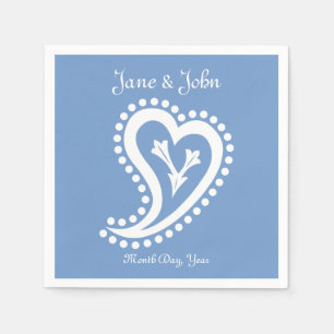 Sweet Paisley Hearts in Periwinkle Napkins