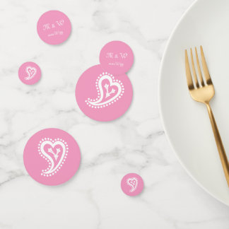 Sweet Paisley Hearts in Petal Pink Table Confetti