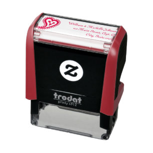 Sweet Paisley Hearts Self-Inking Address Stamp