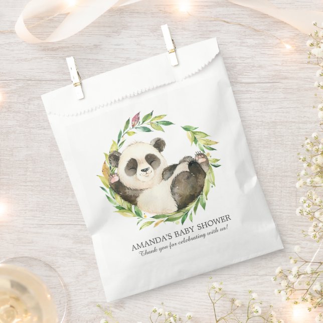 Sweet Panda Bear Baby Shower Favour Bags (Clipped)