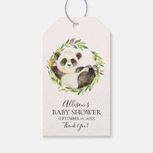 Sweet Panda Bear Baby Shower Favour Gift Tag