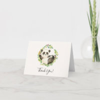 Sweet Panda Bear Baby Shower Thank You Note